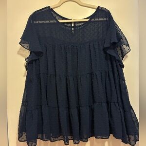 Shein Elegant Navy Blue Women's Top